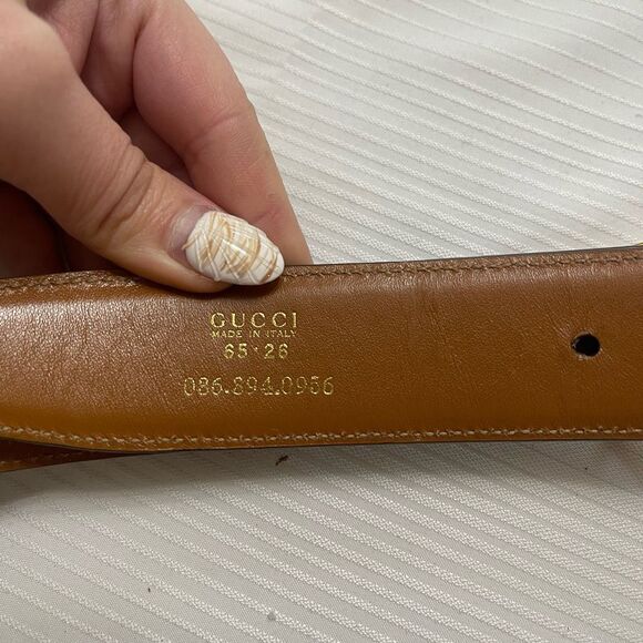 Gucci Black Gold Hardware Leather Belt Size 65/26 Small - Picture 3 of 6